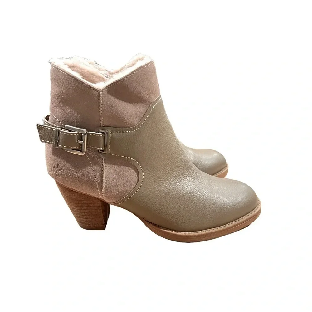 Emu Australia Sturt Leather Merino Wool Buckle Ankle Booties Size 9